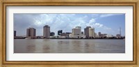Buildings viewed from the deck of Algiers ferry, New Orleans, Louisiana Fine Art Print
