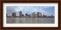 Buildings viewed from the deck of Algiers ferry, New Orleans, Louisiana Fine Art Print