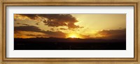 Silhouette of mountains at sunrise, Denver, Colorado, USA Fine Art Print
