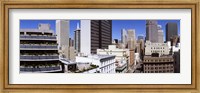Skyscrapers in a city viewed from Union Square towards Financial District, San Francisco, California, USA Fine Art Print