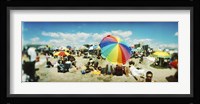 Bright Umbrella on Coney Island Fine Art Print