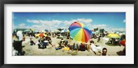 Bright Umbrella on Coney Island Fine Art Print