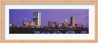 Bridge with city at the waterfront, Charles River, Back Bay, Longfellow Bridge, Boston, Suffolk County, Massachusetts Fine Art Print