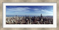 Aerial view of a cityscape with Lake Michigan in the background, Chicago River, Chicago, Cook County, Illinois, USA Fine Art Print
