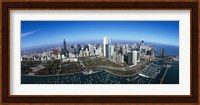 Aerial view of a park in a city, Millennium Park, Lake Michigan, Chicago, Cook County, Illinois Fine Art Print