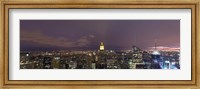 Buildings in a city lit up at dusk, Midtown Manhattan, Manhattan, New York City, New York State, USA Fine Art Print
