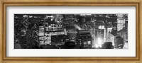Aerial view of a city at night, Midtown Manhattan, Manhattan, New York City, New York State, USA Fine Art Print