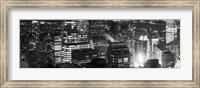 Aerial view of a city at night, Midtown Manhattan, Manhattan, New York City, New York State, USA Fine Art Print