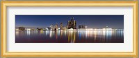 Detroit River at Dusk, Detroit, Michigan Fine Art Print