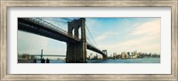 Bridge across a river, Brooklyn Bridge, East River, Brooklyn, New York City, New York State Fine Art Print