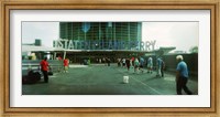 Commuters in front of a ferry terminal, Staten Island Ferry, New York City, New York State, USA Fine Art Print