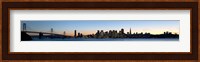 City skyline and a bridge at dusk, Bay Bridge, San Francisco, California, USA 2010 Fine Art Print