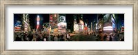360 degree view of buildings lit up at night, Times Square, Manhattan, New York City, New York State, USA Fine Art Print