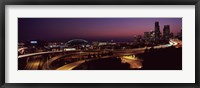 City lit up at night, Seattle, King County, Washington State, USA 2010 Fine Art Print
