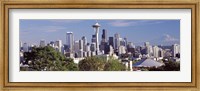 City viewed from Queen Anne Hill, Space Needle, Seattle, King County, Washington State, USA 2010 Fine Art Print