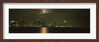 Skyscrapers lit up at night, Coronado Bridge, San Diego, California, USA Fine Art Print