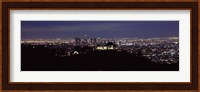 Aerial view of Los Angeles at night Fine Art Print