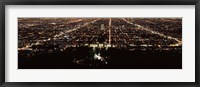 Aerial view of a cityscape, Griffith Park Observatory, Los Angeles, California, USA Fine Art Print