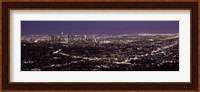 Night View of Los Angeles, California with Purple Sky Fine Art Print