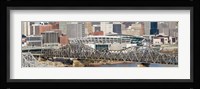 Bridge across a river, Paul Brown Stadium, Cincinnati, Hamilton County, Ohio, USA Fine Art Print