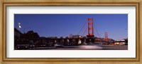 Toll booth with a suspension bridge in the background, Golden Gate Bridge, San Francisco Bay, San Francisco, California, USA Fine Art Print