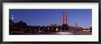 Toll booth with a suspension bridge in the background, Golden Gate Bridge, San Francisco Bay, San Francisco, California, USA Fine Art Print