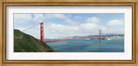 Suspension bridge with a city in the background, Golden Gate Bridge, San Francisco Bay, San Francisco, California, USA Fine Art Print