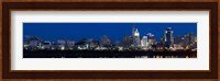 Cincinnati skyline and John A. Roebling Suspension Bridge at twilight from across the Ohio River, Hamilton County, Ohio, USA Fine Art Print