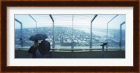 Couple viewing a city from the Space Needle, Queen Anne Hill, Seattle, Washington State, USA Fine Art Print