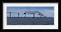 Bridge across a river, Francis Scott Key Bridge, Patapsco River, Baltimore, Maryland, USA Fine Art Print