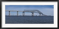 Bridge across a river, Francis Scott Key Bridge, Patapsco River, Baltimore, Maryland, USA Fine Art Print