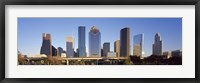 Skyscrapers against blue sky, Houston, Texas, USA Framed Print