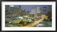 Skyscrapers lit up at night, Houston, Texas Fine Art Print