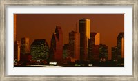 Skyscrapers in a city at sunset, Houston, Texas, USA Fine Art Print