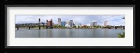Bridges with city skyline in the background, Hawthorne Bridge, Burnside Bridge, Willamette River, Portland, Oregon, USA 2010 Fine Art Print