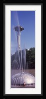 Fountain with a tower in the background, Space Needle, Seattle, King County, Washington State, USA Fine Art Print
