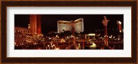 Hotel lit up at night, The Mirage, The Strip, Las Vegas, Nevada, USA Fine Art Print