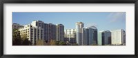 Skyscrapers in a city, Lake Eola, Orlando, Orange County, Florida, USA Fine Art Print