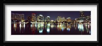 Buildings at night, Lake Eola, Orlando, Florida Fine Art Print