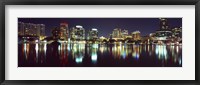 Buildings at night, Lake Eola, Orlando, Florida Fine Art Print