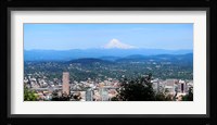 High angle view of a city, Mt Hood, Portland, Oregon, USA 2010 Fine Art Print