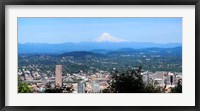 High angle view of a city, Mt Hood, Portland, Oregon, USA 2010 Fine Art Print