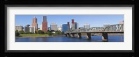 Bridge across a river, Hawthorne Bridge, Willamette River, Multnomah County, Portland, Oregon, USA 2010 Fine Art Print