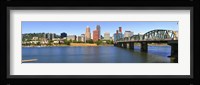 Bridge across the river, Hawthorne Bridge, Willamette River, Portland, Multnomah County, Oregon, USA Fine Art Print