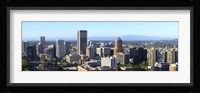 Cityscape with Mt St. Helens and Mt Adams in the background, Portland, Multnomah County, Oregon, USA 2010 Fine Art Print