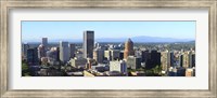 Cityscape with Mt St. Helens and Mt Adams in the background, Portland, Multnomah County, Oregon, USA 2010 Fine Art Print