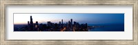 High angle view of a city at dusk, Chicago, Cook County, Illinois, USA 2009 Fine Art Print