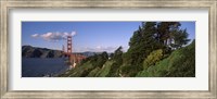 Suspension bridge across the bay, Golden Gate Bridge, San Francisco Bay, San Francisco, California, USA Fine Art Print