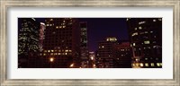 Buildings lit up at night, City of Los Angeles, California Fine Art Print