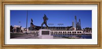 Willie Mays statue in front of a baseball park, AT&T Park, 24 Willie Mays Plaza, San Francisco, California Fine Art Print